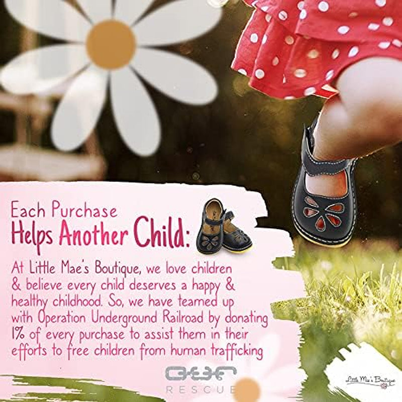 Mary Jane Squeaky Shoes for Toddler Girls, Ideal Walking Shoes with Removable Squeaker and Adjustable Velcro Strap - Soft Sole Shoes for Little Girls