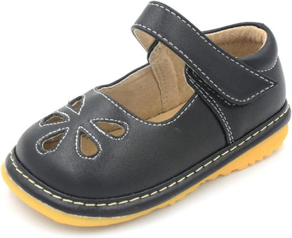 Mary Jane Squeaky Shoes for Toddler Girls, Ideal Walking Shoes with Removable Squeaker and Adjustable Velcro Strap - Soft Sole Shoes for Little Girls