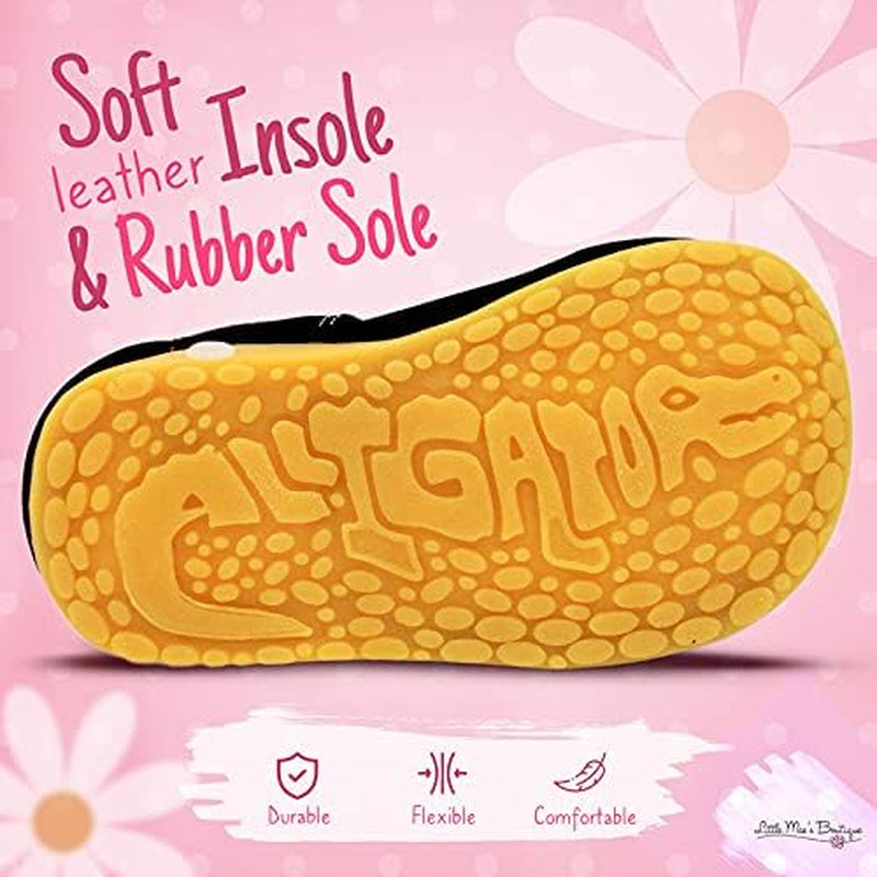 Mary Jane Squeaky Shoes for Toddler Girls, Ideal Walking Shoes with Removable Squeaker and Adjustable Velcro Strap - Soft Sole Shoes for Little Girls